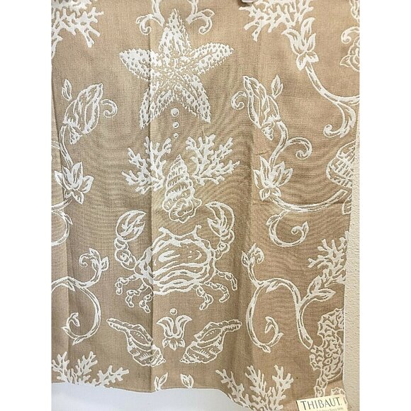 Sea Star Crab Coral Designer Upholstery Fabric Reversible Brown Brige - Picture 1 of 9